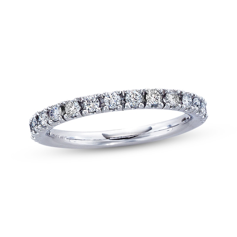 Main Image 1 of Previously Owned Diamond Anniversary Band 1/2 ct tw Round-cut 14K White Gold - Size 4