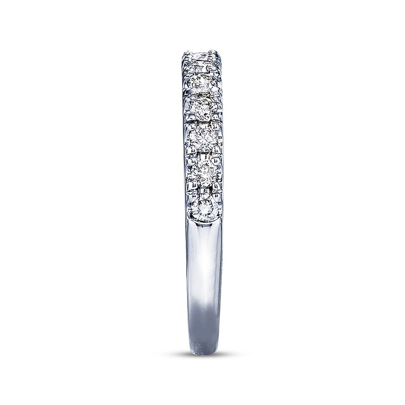 Main Image 2 of Previously Owned Diamond Anniversary Band 1/2 ct tw Round-cut 14K White Gold - Size 4