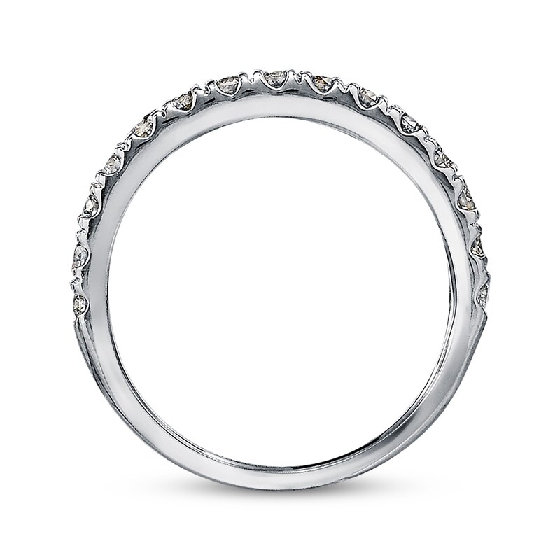 Main Image 3 of Previously Owned Diamond Anniversary Band 1/2 ct tw Round-cut 14K White Gold - Size 4