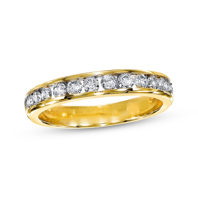 Main Image 1 of Previously Owned Diamond Band 1/2 ct tw Round-Cut 14K Yellow Gold Size 9.5