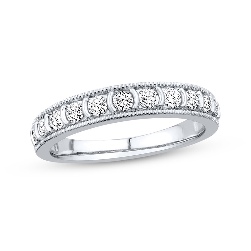 Main Image 1 of Previously Owned Anniversary Band 1/2 ct tw Round-Cut Diamonds 10K White Gold - Size 9.75