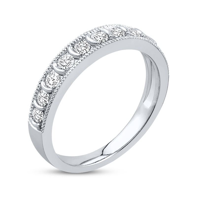 Main Image 2 of Previously Owned Anniversary Band 1/2 ct tw Round-Cut Diamonds 10K White Gold - Size 9.75