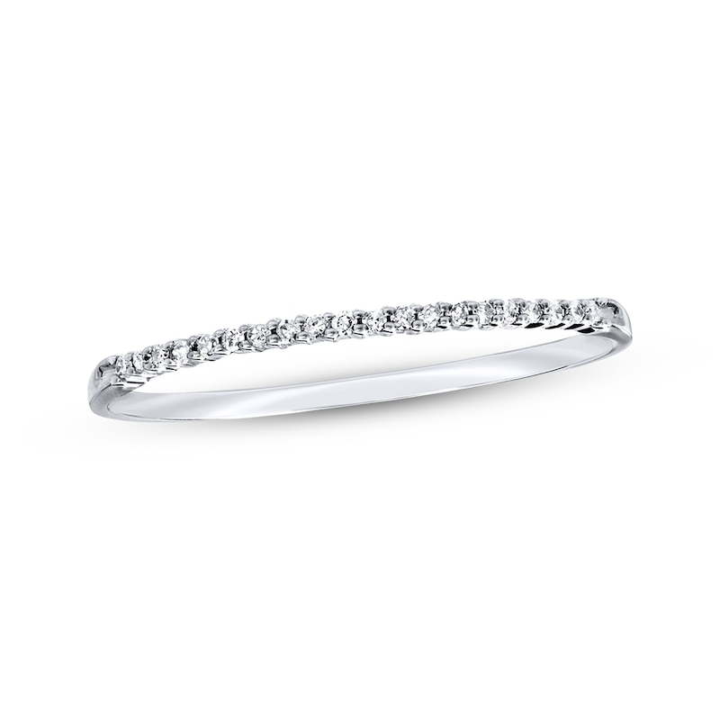 Main Image 1 of Previously Owned Diamond Anniversary Band 1/20 ct tw Round-cut 10K White Gold - Size 4.75