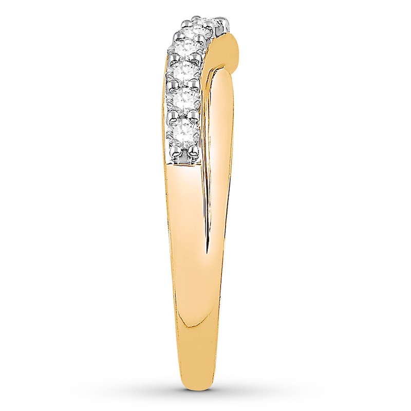Main Image 3 of Previously Owned Diamond Contour Ring 1/2 carat tw Round 14K Yellow Gold - Size 9.5