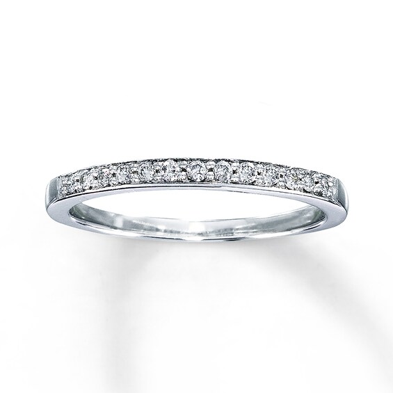 Previously Owned Diamond Anniversary Band 1/8 ct tw Round-cut 10K White Gold Size 10.5