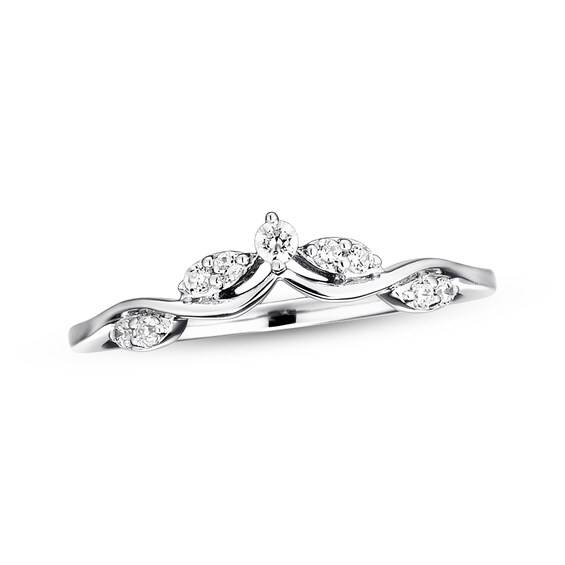 Previously Owned Diamond Enhancer Ring 1/8 ct tw Round-cut 14K White Gold Size 3.25