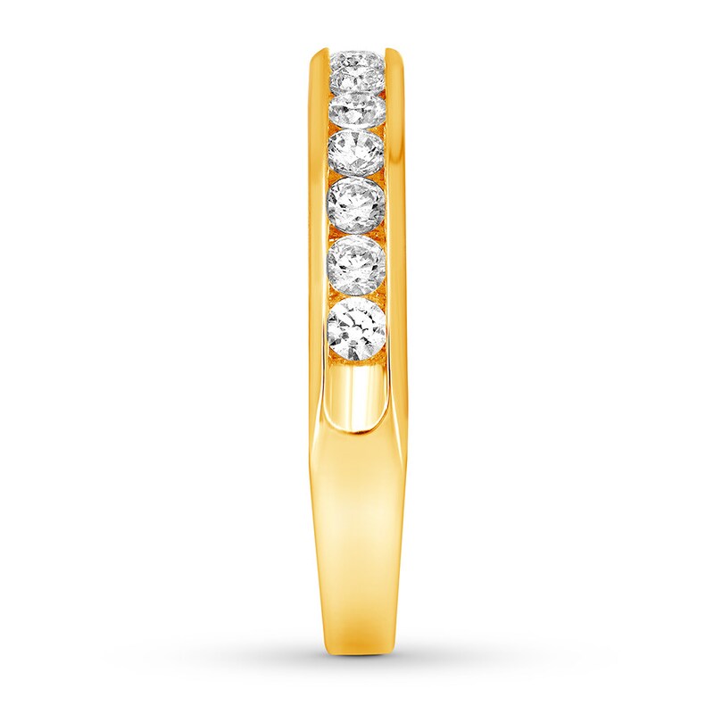 Main Image 3 of Previously Owned Diamond Anniversary Band 1/2 ct tw Round-cut 10K Yellow Gold - Size 4