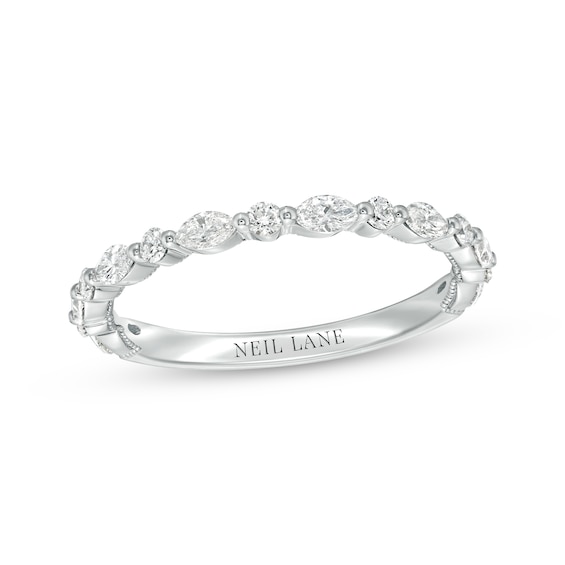 Previously Owned Neil Lane Premiere Diamond Anniversary Ring 1/2 ct tw Round & Marquise 14K White Gold Size 10.5