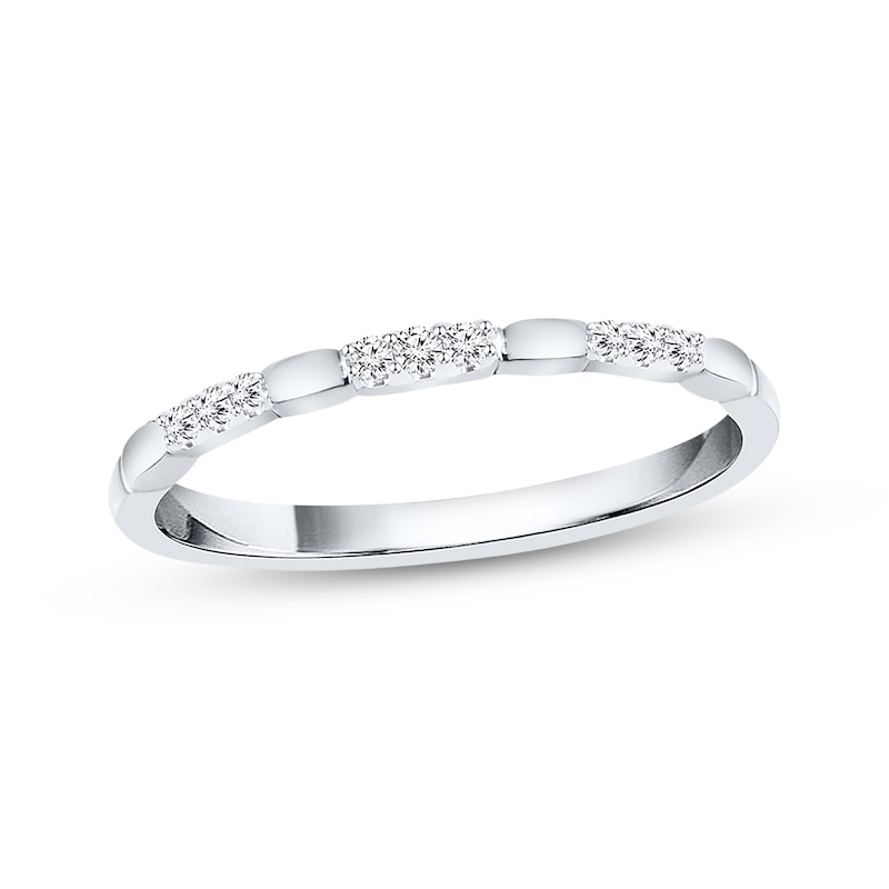 Main Image 1 of Previously Owned Anniversary Band 1/20 ct tw Diamonds 10K White Gold Size 3