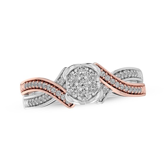 Previously Owned Diamond Ring 1/5 ct tw 10K Rose Gold Sterling Silver Size 9.25
