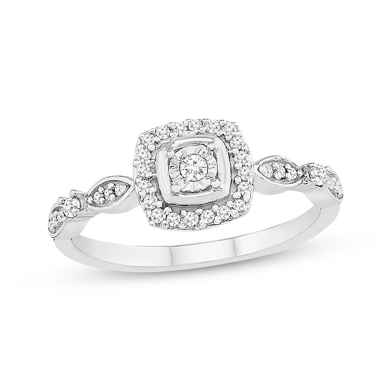 Main Image 1 of Previously Owned Diamond Promise Ring 1/6 ct tw Round-cut Sterling Silver Size 4.5