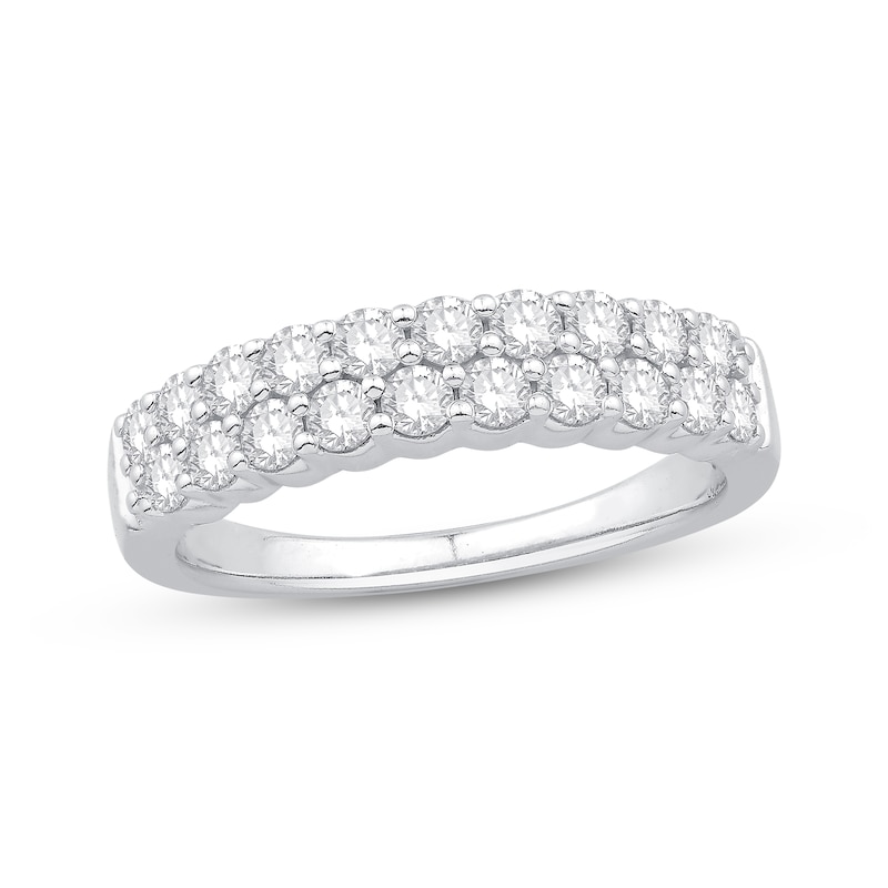 Main Image 1 of Previously Owned Round-Cut Diamond Anniversary Ring 7/8 ct tw 10K White Gold - Size 10