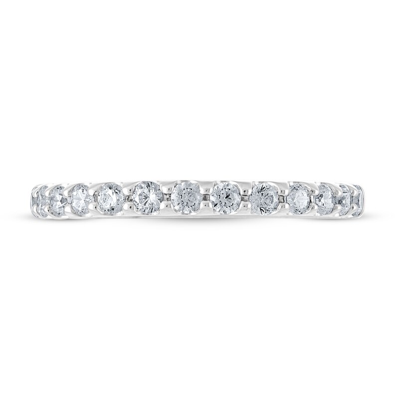 Main Image 3 of Previously Owned THE LEO Diamond Anniversary Ring 3/8 ct tw Round-cut 14K White Gold - Size 4