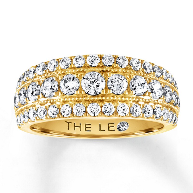 Main Image 1 of Previously Owned Leo Diamond Band 1-1/5 ct tw Round-cut 14K Yellow Gold - Size 11.5