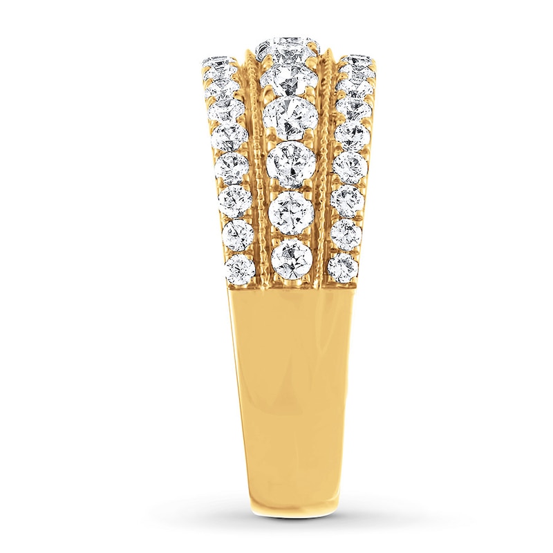 Main Image 3 of Previously Owned Leo Diamond Band 1-1/5 ct tw Round-cut 14K Yellow Gold - Size 11.5