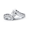 Thumbnail Image 1 of Previously Owned Diamond Engagement Ring 3/4 ct tw Marquise & Round-cut 14K White Gold - Size 4.75