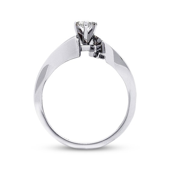 Thumbnail Image 3 of Previously Owned Diamond Engagement Ring 3/4 ct tw Marquise & Round-cut 14K White Gold Size 4.75
