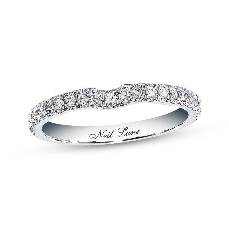 Main Image 1 of Previously Owned Neil Lane Wedding Band 1/5 ct tw Round-cut 14K White Gold Size 11.5