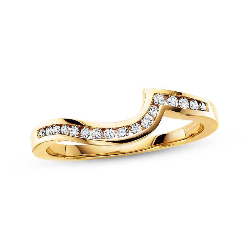 Main Image 1 of Previously Owned Diamond Wedding Ring 1/6 ct tw Round-cut 10K Yellow Gold - Size 9.5