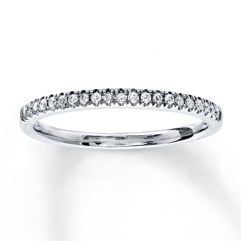 Main Image 1 of Previously Owned Diamond Wedding Band 1/10 ct tw Round-cut 10K White Gold Size 9.5