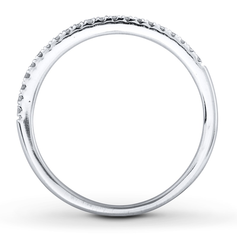 Main Image 2 of Previously Owned Diamond Wedding Band 1/10 ct tw Round-cut 10K White Gold Size 9.5
