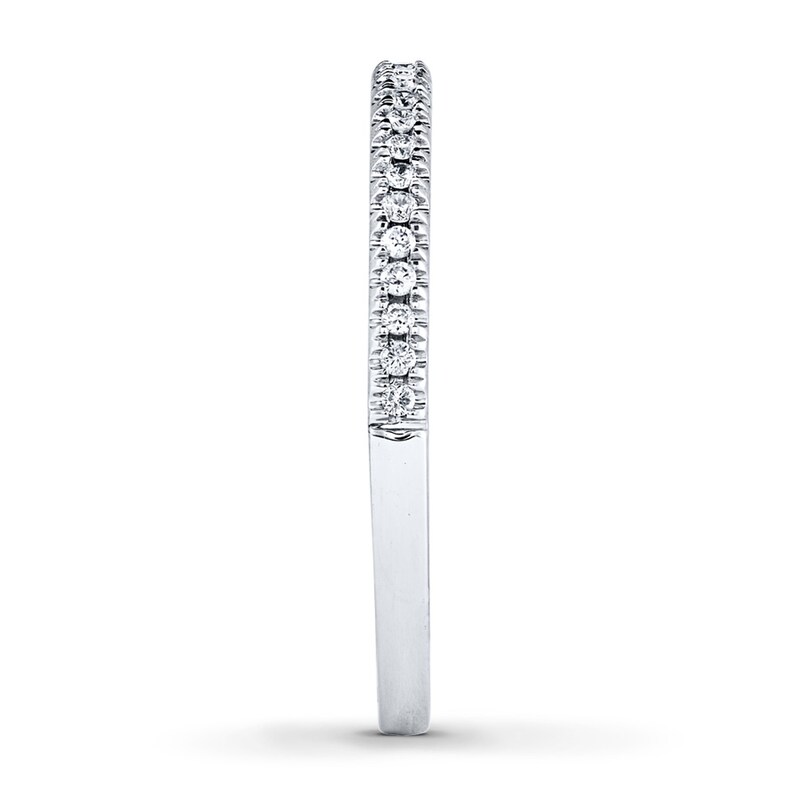 Main Image 3 of Previously Owned Diamond Wedding Band 1/10 ct tw Round-cut 10K White Gold Size 9.5