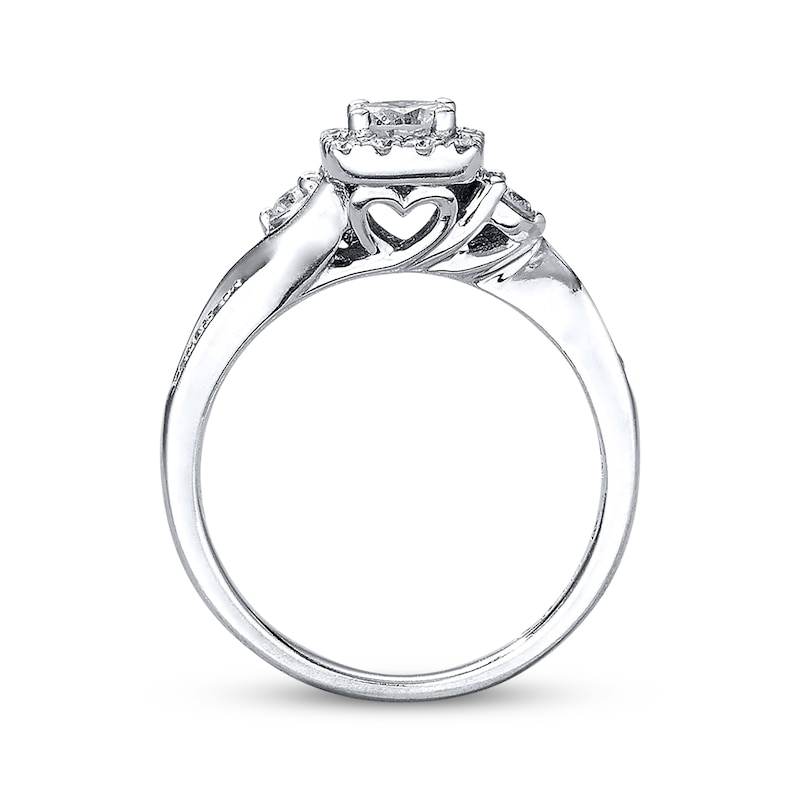 Previously Owned Diamond Engagement Ring 5/8 Carat tw Round-cut 14K White Gold - Size 4.25