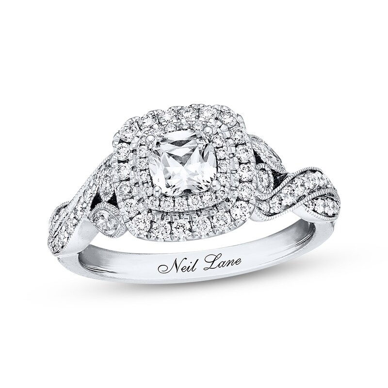 Main Image 1 of Previously Owned Neil Lane Diamond Engagement Ring 1 ct tw Cushion, Marquise & Round 14K White Gold - Size 4.5