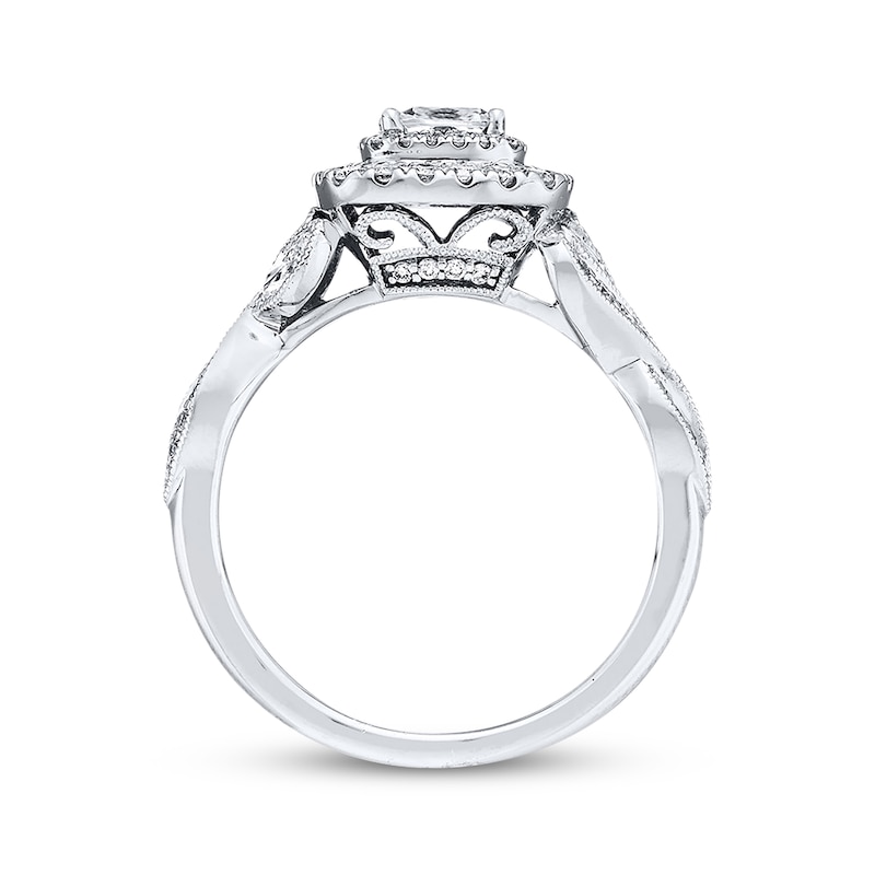 Main Image 3 of Previously Owned Neil Lane Diamond Engagement Ring 1 ct tw Cushion, Marquise & Round 14K White Gold - Size 4.5