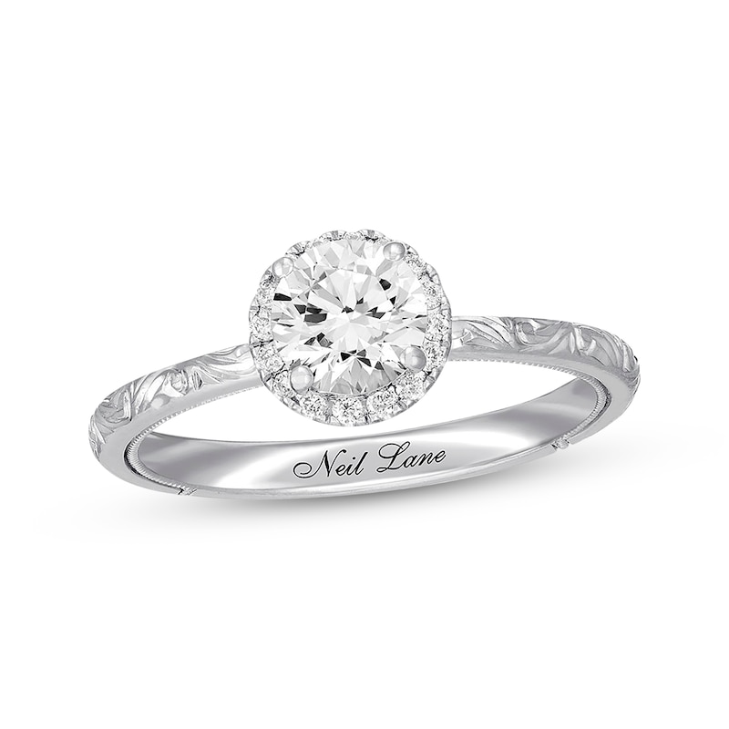 Main Image 1 of Previously Owned Neil Lane Diamond Engagement Ring 7/8 ct tw Round-cut 14K White Gold Size 10.25