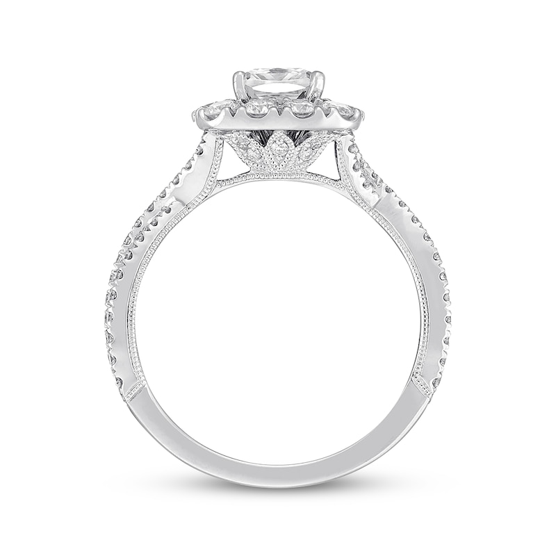 Main Image 3 of Previously Owned Neil Lane Diamond Engagement Ring 1-3/4 ct tw Cushion & Round-cut 14K White Gold - Size 10.25