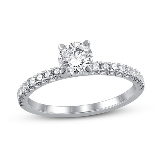 Previously Owned Diamond Engagement Ring 7/8 ct tw Round-cut 14K White Gold Size 9.25
