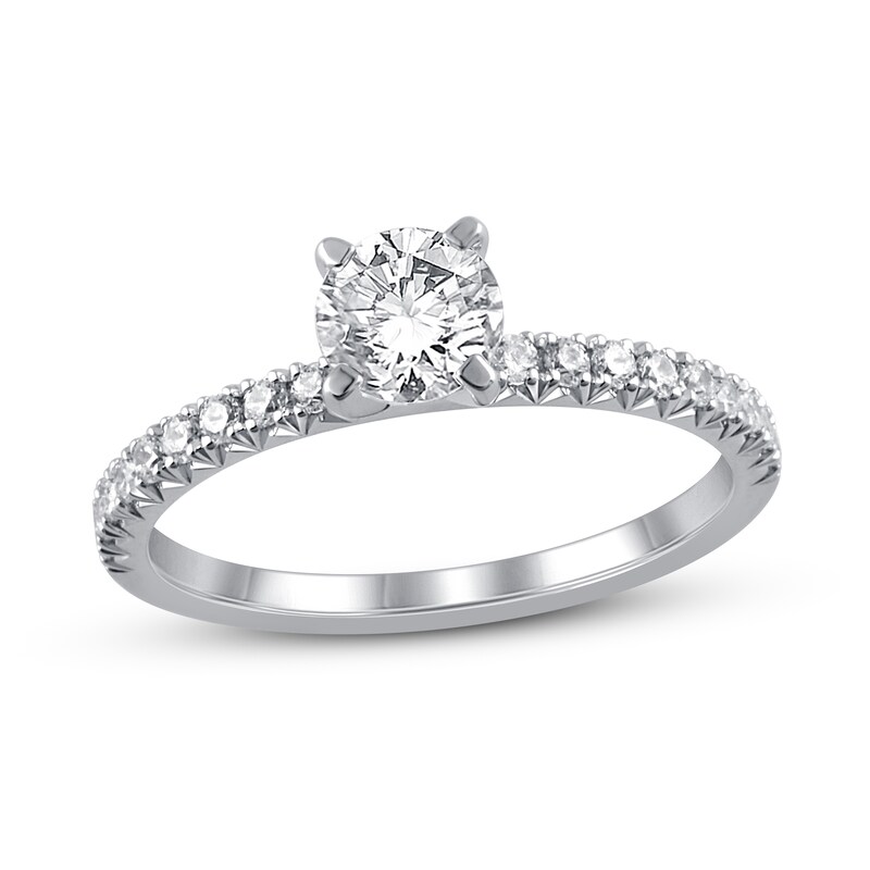 Main Image 1 of Previously Owned Diamond Engagement Ring 7/8 ct tw Round-cut 14K White Gold - Size 9.25