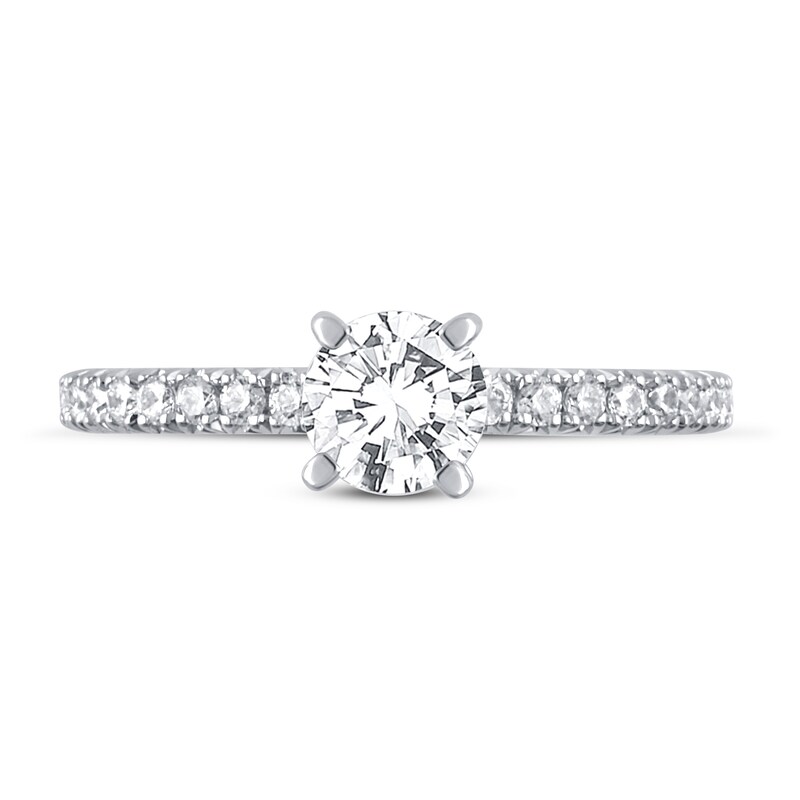 Main Image 3 of Previously Owned Diamond Engagement Ring 7/8 ct tw Round-cut 14K White Gold - Size 9.25
