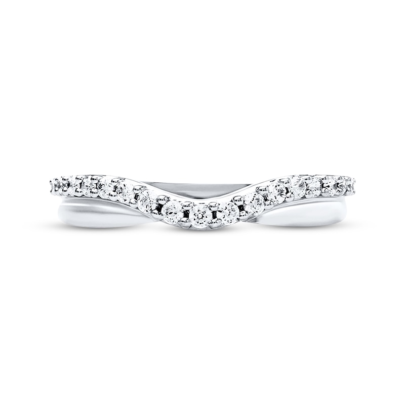 Main Image 4 of Previously Owned Diamond Wedding Band 1/4 ct tw Round-cut 14K White Gold Size 4.75