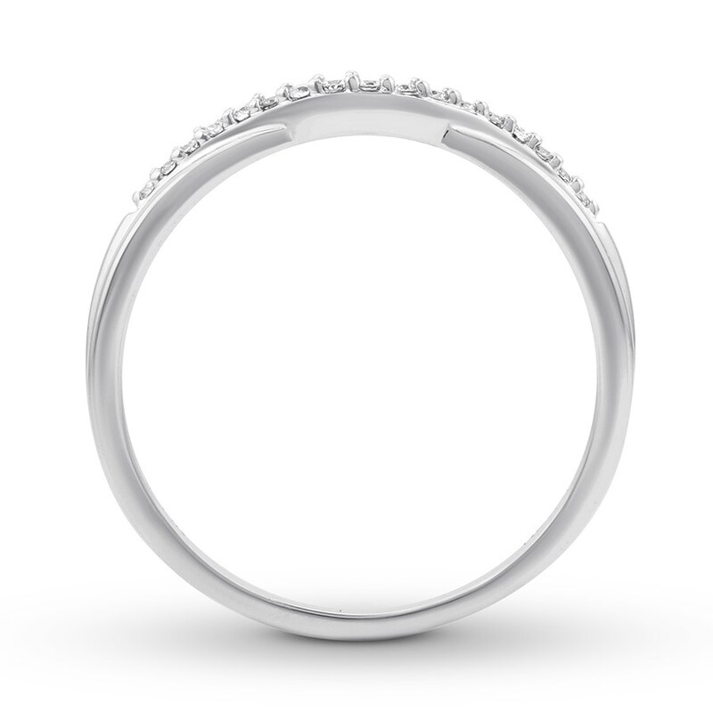 Previously Owned Diamond Enhancer Ring 1/10 ct tw 14K White Gold - Size 4.25