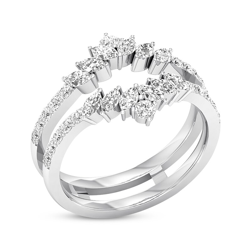 Main Image 4 of Previously Owned Diamond Enhancer Ring 3/4 ct tw Marquise & Round-cut 14K White Gold Size 12