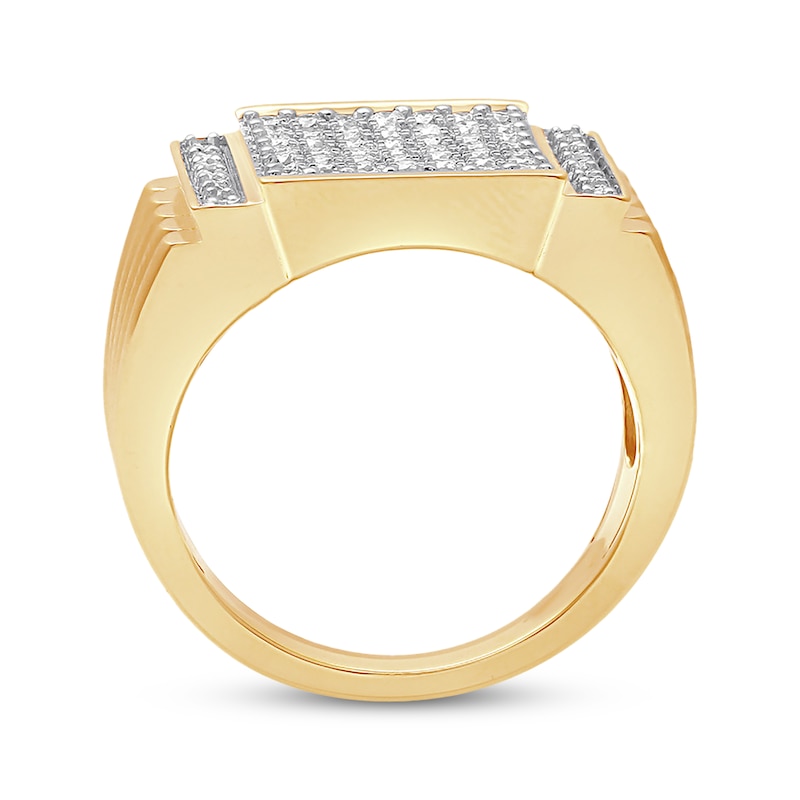 Main Image 2 of Previously Owned Men's Diamond Ring 1 ct tw Round-cut 10K Yellow Gold Size 12.5