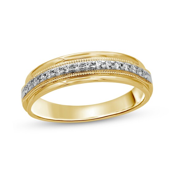 Previously Owned Men's Diamond Wedding Band 1/2 ct tw Round-cut 10K Yellow Gold Size 13.75
