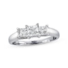 Thumbnail Image 1 of Previously Owned Three-stone Diamond Anniversary Ring Princess-cut 1 ct tw 14K White Gold/Platinum - Size 9.75