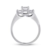 Thumbnail Image 3 of Previously Owned Three-stone Diamond Anniversary Ring Princess-cut 1 ct tw 14K White Gold/Platinum - Size 9.75