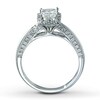 Thumbnail Image 2 of Previously Owned Diamond Engagement Ring 1 ct tw Princess & Round 14K White Gold - Size 4.25