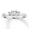 Thumbnail Image 1 of Previously Owned Engagement Ring 1/2 ct tw Princess-cut 14K White Gold Size 10