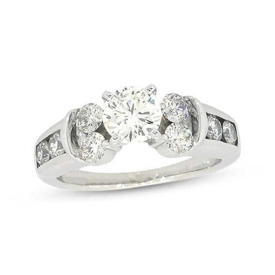 Previously Owned THE LEO Diamond Engagement Ring 1 ct tw Round-cut 14K White Gold Size 3.75