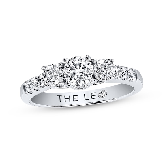 Previously Owned THE LEO Diamond 3-Stone Engagement Ring 1 ct tw 14K White Gold Size 3.75