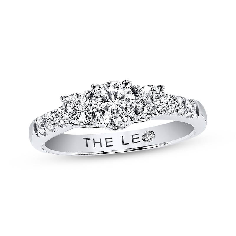 Main Image 1 of Previously Owned THE LEO Diamond 3-Stone Engagement Ring 1 ct tw 14K White Gold - Size 3.75