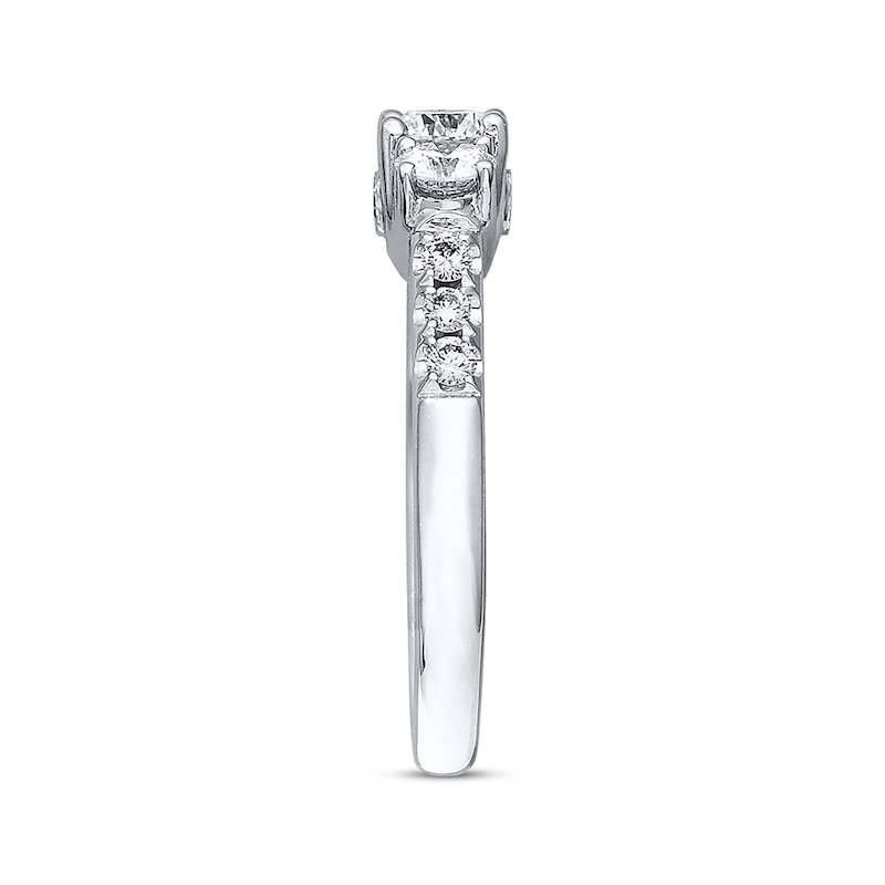 Main Image 2 of Previously Owned THE LEO Diamond 3-Stone Engagement Ring 1 ct tw 14K White Gold - Size 3.75