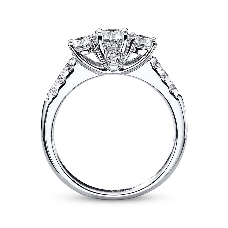 Previously Owned THE LEO Diamond 3-Stone Engagement Ring 1 ct tw 14K White Gold