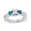 Thumbnail Image 1 of Previously Owned Blue Diamond Engagement Ring 1 carat tw Princess-cut 14K White Gold - Size 3.5