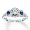 Thumbnail Image 1 of Previously Owned Diamond/Sapphire Ring 3/4 ct tw Round-cut 14K White Gold - Size 10